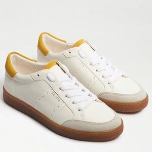 Sam Edelman Women’s Josi Sneaker White/Sunset Suede Leather Size 7